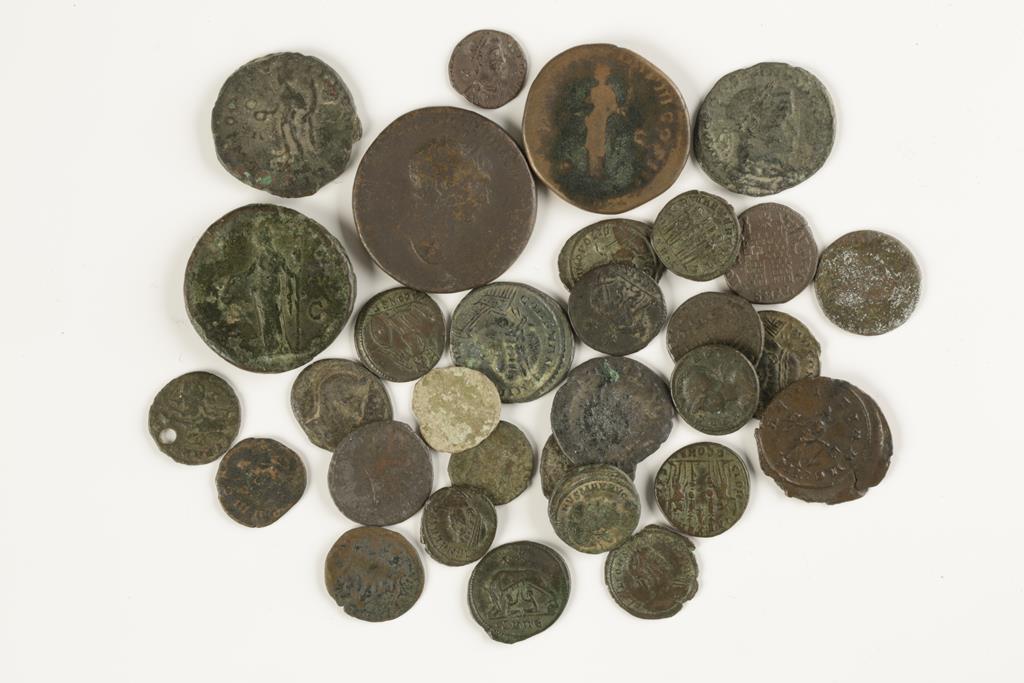 ROMAN EMPIRE. TRAJAN, 98-117 A.D. AE SESTERTIUS. A collection of various AE and AR denominations,