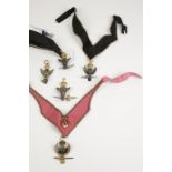 FIVE WHITE METAL MASONIC EAGLE COLLAR JEWELS, Rose Croix degree. (5)