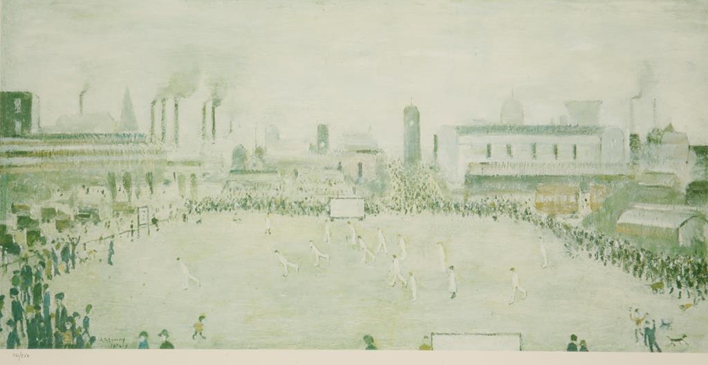 •LAURENCE STEPHEN LOWRY RA (1887-1976) "Cricket Match", numbered in the margin 116/850, 13" x 25.