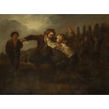 BARKER OF BATH (1769-1847) A study of young boys roughhousing, oil on board, 26.75" x 35.5" and