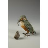 AN AUSTRIAN "COLD PAINTED" BRONZE of a bird with all over naturalistic finish, with stamped marks,