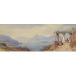 THOMAS LEESON ROWBOTHAM (1783-1853) A view across Italian lakes, signed, numbered 554 and dated 1863