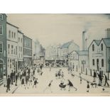 •LAURENCE STEPHEN LOWRY (1887-1976) "Level Crossing", signed in the margin, 16" x 22.25"