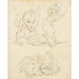 THOMAS ROWLANDSON (1756-1827), A study of mythical figures, indistinctly marked lower right, pen and