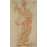 ATTRIBUTED TO JACOPO CONFORTINI (1602-1672) "St. John with arm raised", the verso with a study of an