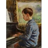 •STANHOPE ALEXANDER FORBES RA (1857-1947) "The Artist's Nephew". a study of a young boy playing