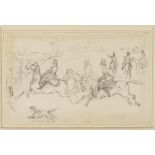 JOHN LEECH (1817-1864) A hunting scene, pencil 5.75"x 9.25". Provenance: Ian & Mary Lowe collection