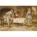 SYDNEY MUSCHAMP (1851-1929), "I'm going a milking sir, she said", watercolour, 15"x 21.5" and the