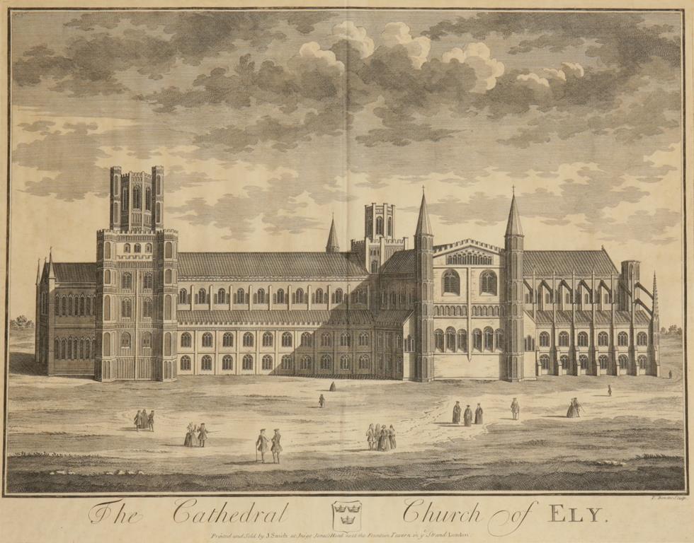 THOMAS BOWLES (1695-1767) 'The Cathedral Church of Ely', printed and sold by J. Smith, engraving,