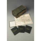 SIDNEY HALL: POCKET COUNTY MAPS, small folding maps in a fitted green leather container. Chapman &