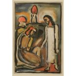 •GEORGES ROUAULT (1871-1958) "Le Passion", coloured etching, 12.5" x 8.25"