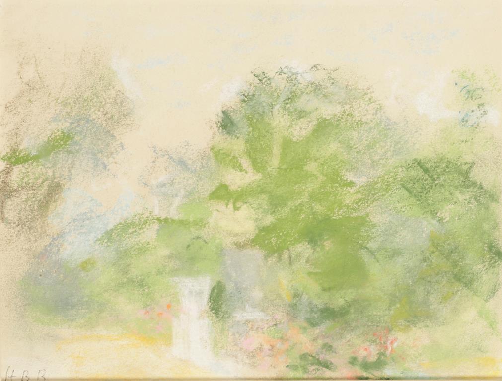 HERCULES BRABAZON BRABAZON (1821-1906) "Garden sketch" initialled in pencil lower left, pastel, 5.