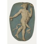 ATTRIBUTED TO PIERRE JOUFFROY (fl.1742-1776) "Mercury", pencil and blue wash, signed verso, 21.25"