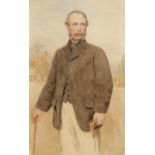 JOHN COLLINGHAM MOORE (1829-1880) A portrait of William Leigh Mellish, three-quarter length,