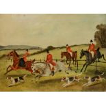 MANNER OF PHILIP H. RIDEOUT (1850-1920) A pair of hunting scenes, signed "P.H. Ridout", oil on