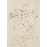 •EDWARD BURRA (1905-1976) "Figures at a Bar" or "Boys Night", lithograph, 16" x 11.5"