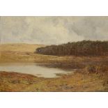 PARKER HAGARTY (1859-1934) A river landscape with woodland beyond, signed lower right, oil on panel,