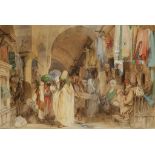 AMADEO PREZIOSI (1816-1882), The Bazaar, street trading, signed and dated 1852, lower right,