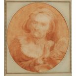 MANNER OF REMBRANDT (1606-1699) A study of a man warming his hands beside a pot, pencil on paper,