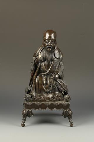 A JAPANESE BRONZE FUKUROKUJU