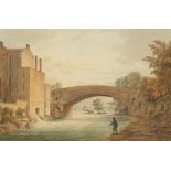 JOHN WARWICK SMITH (1749-1831) "Bridge over the Eure, near Aysgarth, Yorkshire"