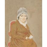 NAÏVE SCHOOL, circa 1820 A lady wearing a lace bonnet