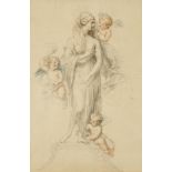 ATTRIBUTED TO JOHN BACON JNR (1777-1859) A design for sculpture with cherubs, 8.5" x 5.5"