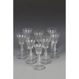 A NEAR SET OF EIGHT WINE GLASSES