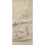 LIANG YUWEI (1844-1917) A traveller riding a water buffalo