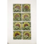 A SET OF EIGHT WILLIAM DE MORGAN TILES