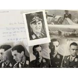 SIX SIGNED NAZI PHOTOGRAPHS, with a letter.