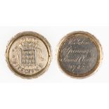 A GEORGE III SILVER WESTMINSTER FIRE OFFICE DIRECTOR'S MEDAL / PASS, circular with portcullis