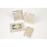 A VICTORIAN MOTHER OF PEARL AND ABALONE SHELL CARD CASE, the mother of pearl with wriggle-work
