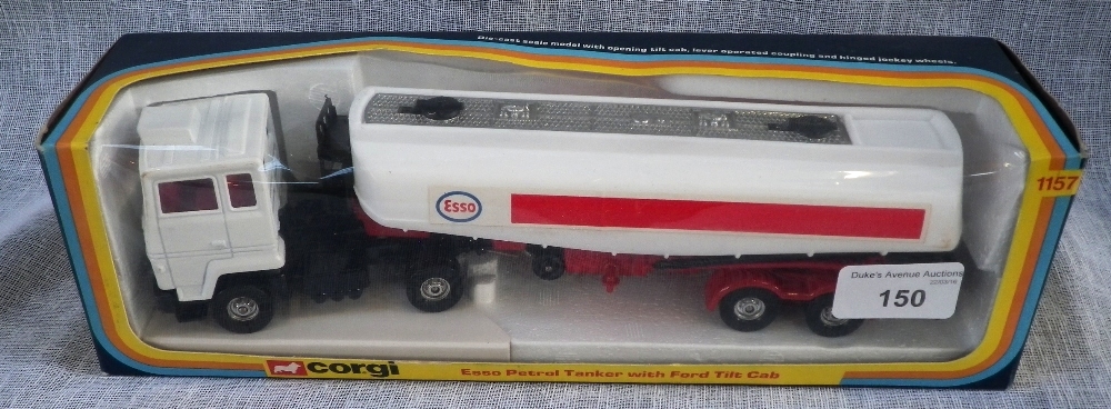 CORGI: AN ESSO PETROL TANKER with Ford tilt cab (model 1157) in original box