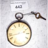 A SILVER CASED POCKET WATCH