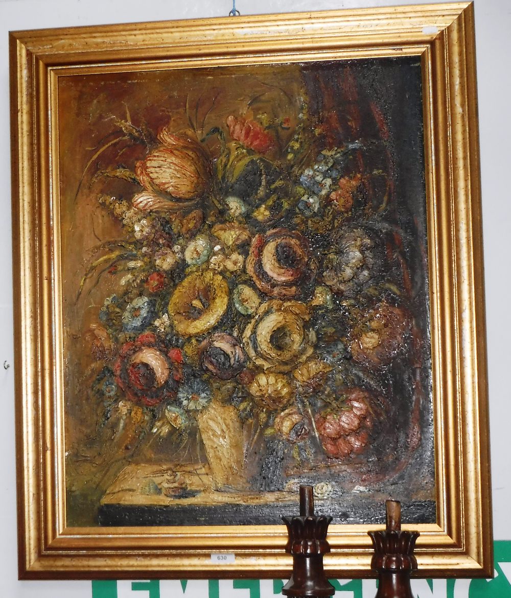 RIMA: An Impasto oil on board floral painting