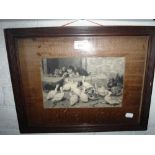 BRITON RIVIERE R.A. 'The Last Spoonful', etching, old gallery label to the reverse