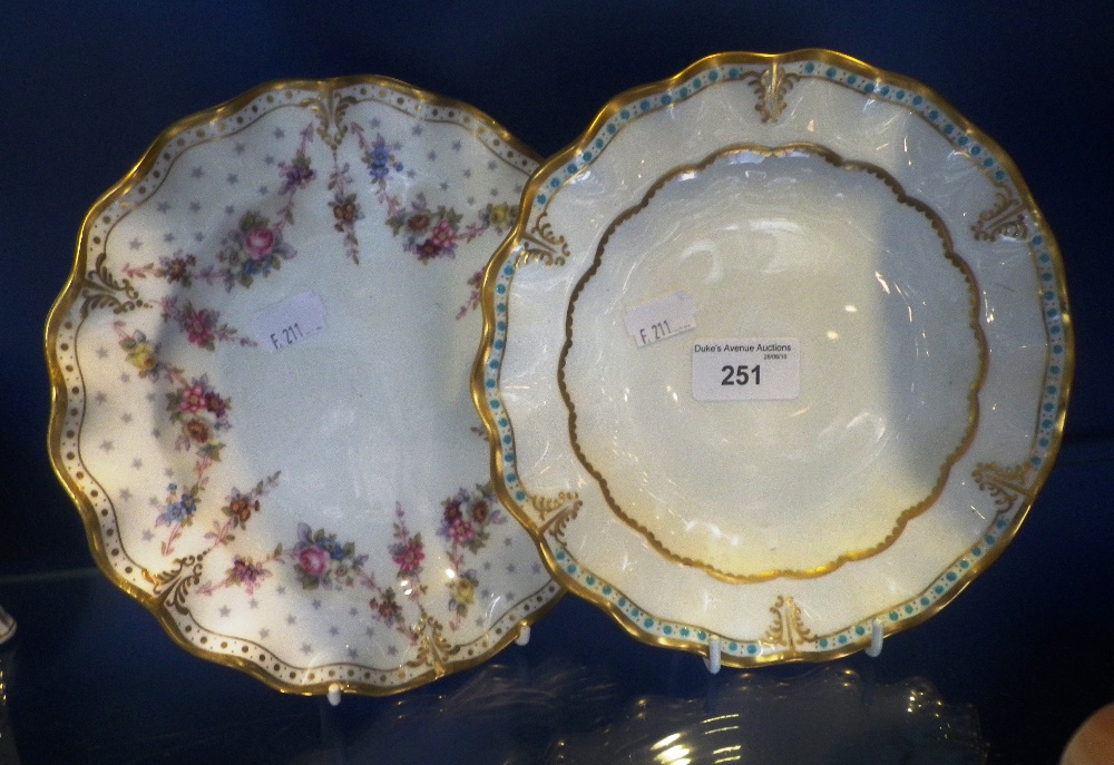 A ROYAL CROWN DERBY 'LOMBARDI' PATTERN PLATE and another similar