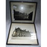TWO VINTAGE FRAMED PHOTOGRAPHS OF MELBURY HOUSE