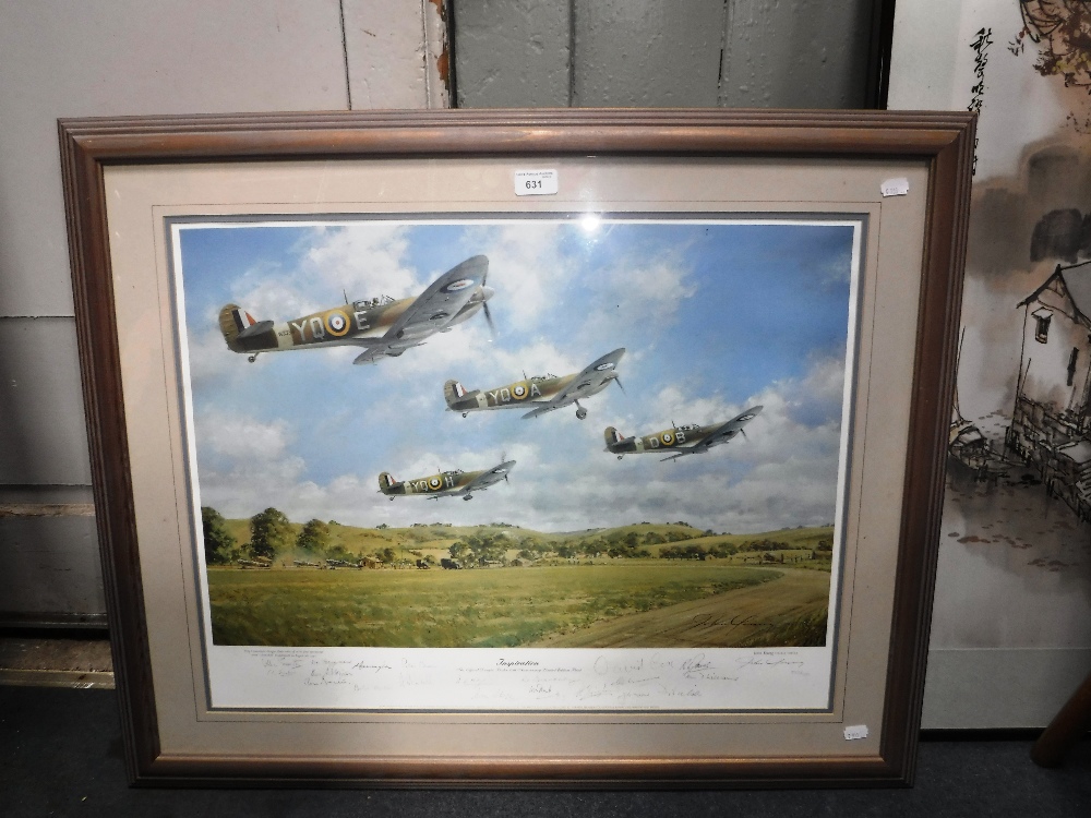 A SIGNED PRINT 'Inspiration, the Official Douglas Bader 60th Anniversary Limited Edition Print',