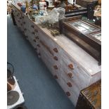 THREE GRAINED OAK-EFFECT CHESTS OF DRAWERS