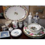 A WEDGWOOD CIRCULAR CERAMIC PLATE, decorated with vine leaves and a collection of decorative