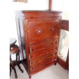 A CHINESE HARDWOOD BUREAU with fall front above four drawers with moulded and carved decoration