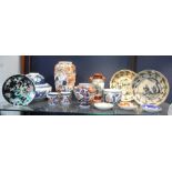 A COLLECTION OF 19TH CENTURY AND LATER ORIENTAL CERAMICS, to include vases and bowls