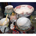 AN ORIENTAL BOWL and a collection of decorative Oriental ceramics