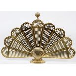 FRENCH STYLE BRASS FAN FORM FIREPLACE SCREEN, H 25", L 37"Having a shell form design of brass.Good