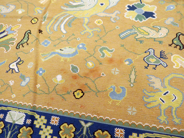 PORTUGUESE WOOL NEEDLEPOINT CARPET, W 12' 3", L 17'Portuguese hand woven wool needlepoint carpet - Image 3 of 4