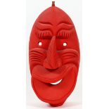 GENE THOMAS, CARVED IROQUOIS MASK, C. 1979, H 12", W 6" "BROKEN NOSE"A red mask, titled "Broken