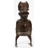 AFRICAN BRONZE FIGURE, H 10", W 4"Two-sided figure depicting different subject on each side.