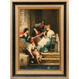 G. PATERSON OIL ON CANVAS, H 36", W 24"Depicting a family seated on a porch. Signed lower left and
